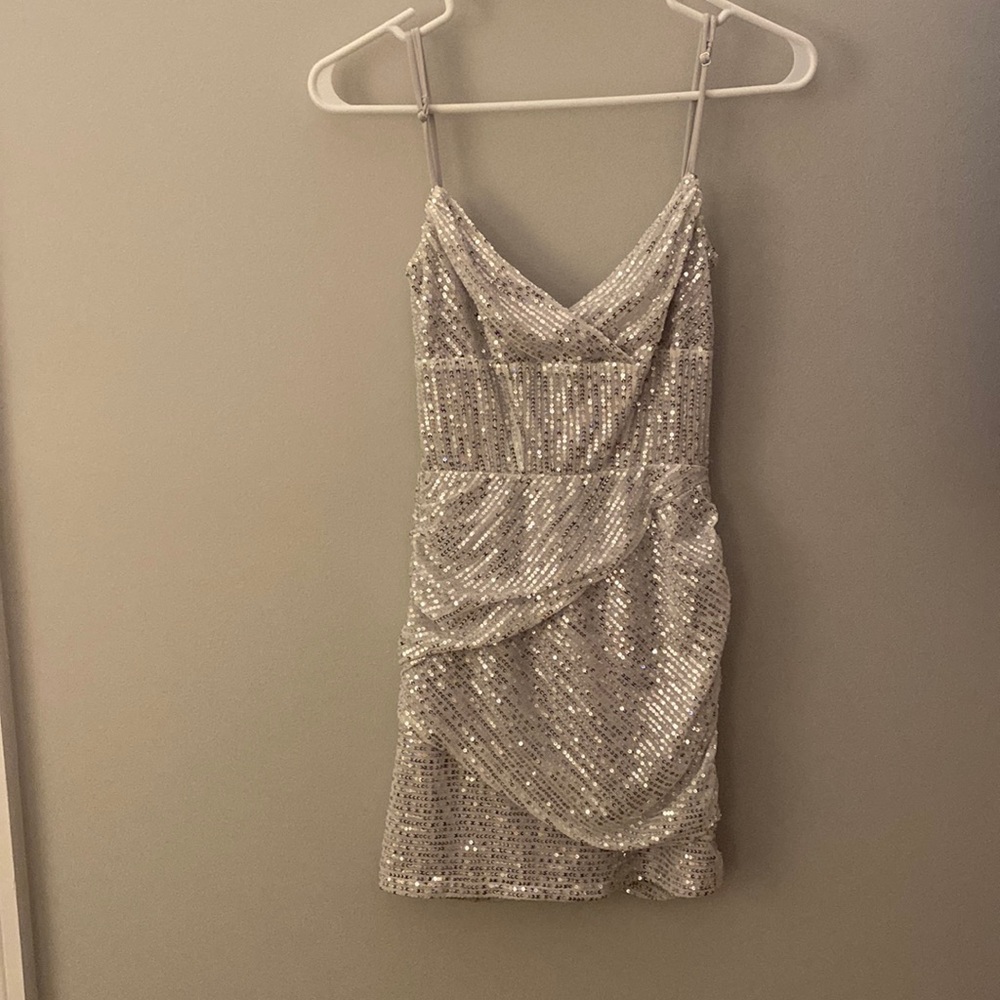 Lucy In The Sky Silver Sequined Mini Dress
